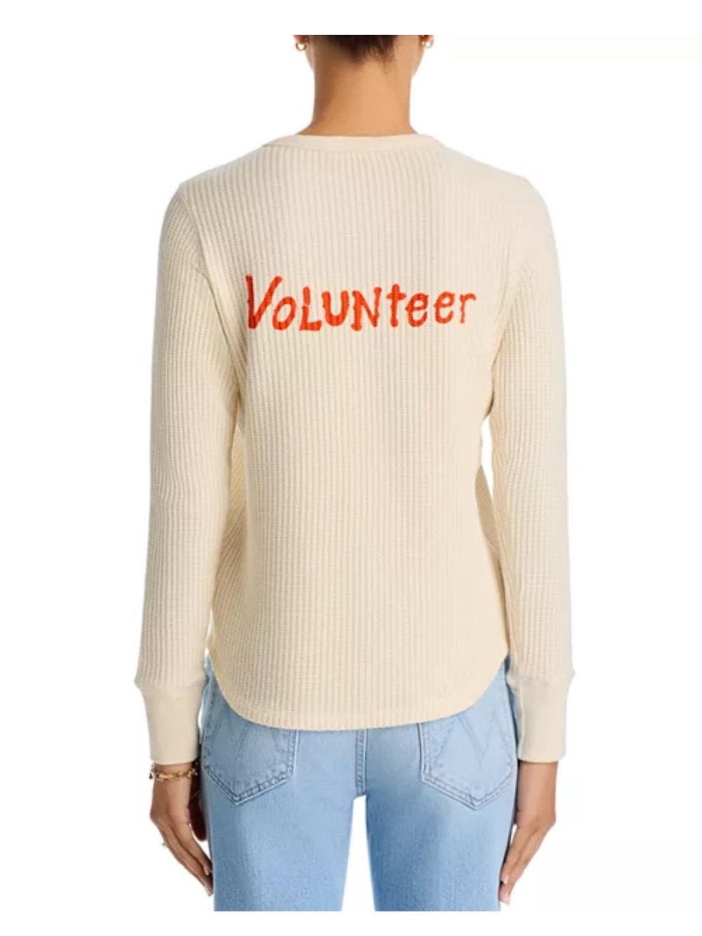 NWT Mother Lady Bird Folk Festival Cream Graphic Thermal Sweater - Picture 2 of 5